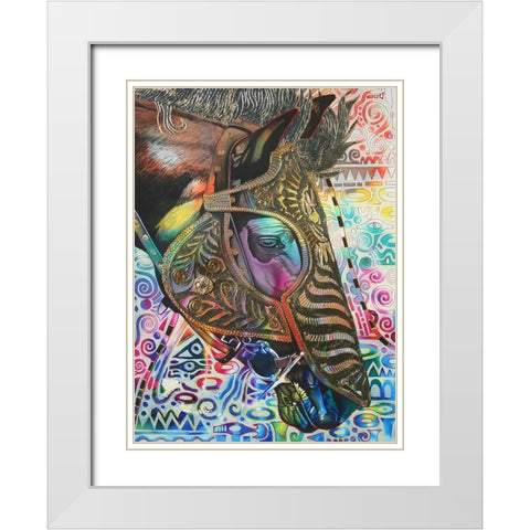 I am War Horse White Modern Wood Framed Art Print with Double Matting by Stevenson, Graeme