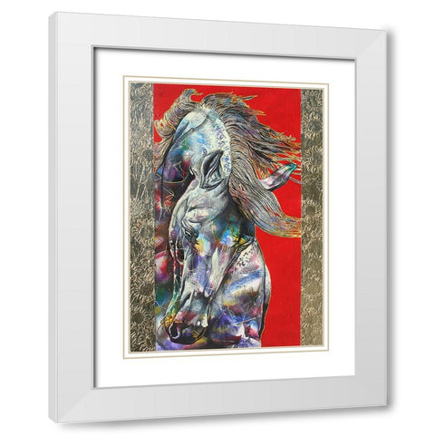 Golden Stallion White Modern Wood Framed Art Print with Double Matting by Stevenson, Graeme