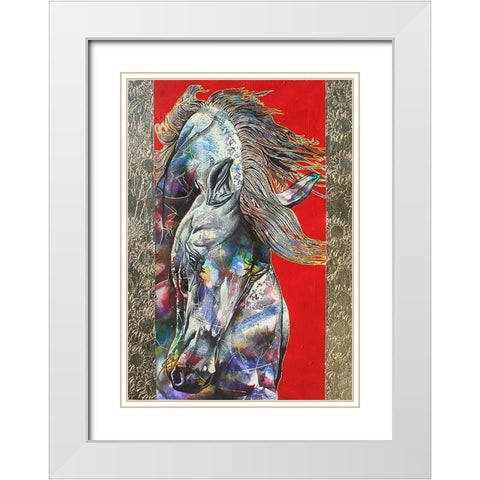 Golden Stallion White Modern Wood Framed Art Print with Double Matting by Stevenson, Graeme