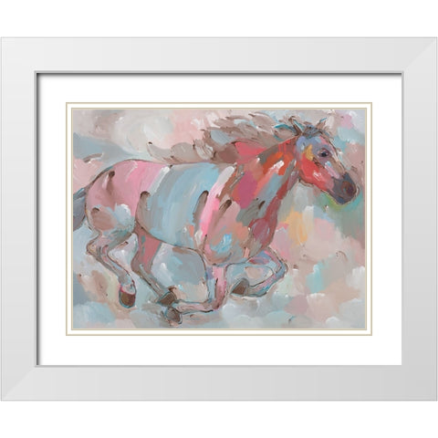 Forever Forward White Modern Wood Framed Art Print with Double Matting by Khorasani, Hooshang