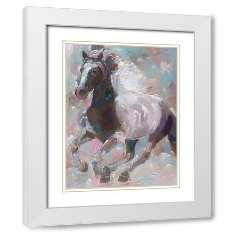 Moonlight Runner White Modern Wood Framed Art Print with Double Matting by Khorasani, Hooshang