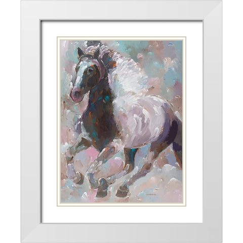 Moonlight Runner White Modern Wood Framed Art Print with Double Matting by Khorasani, Hooshang