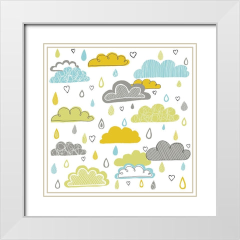 Cloudy Day White Modern Wood Framed Art Print with Double Matting by HUE and MI and Sangita