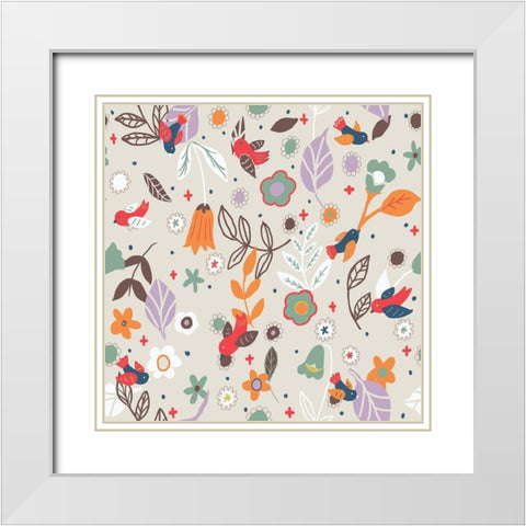 Sunshine In Autumn White Modern Wood Framed Art Print with Double Matting by HUE and MI and Sangita