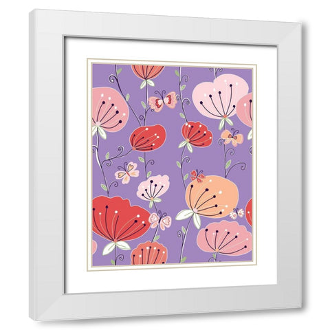 Tulips White Modern Wood Framed Art Print with Double Matting by HUE and MI and Sangita