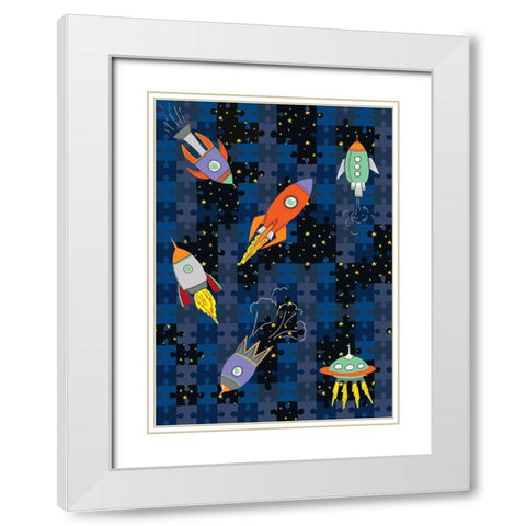 A Peice Of Space White Modern Wood Framed Art Print with Double Matting by HUE and MI and Sangita