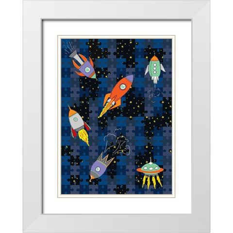 A Peice Of Space White Modern Wood Framed Art Print with Double Matting by HUE and MI and Sangita