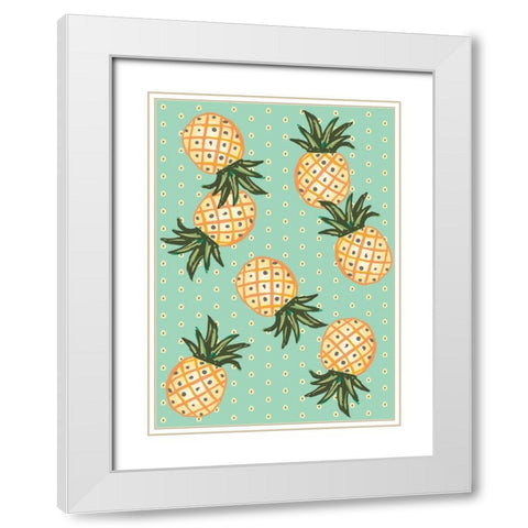 Pinacolada White Modern Wood Framed Art Print with Double Matting by HUE and MI and Sangita