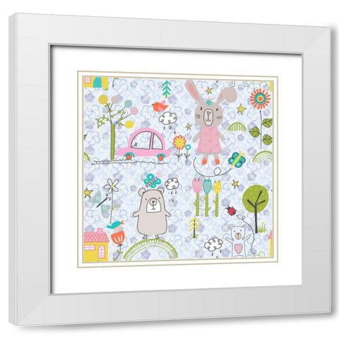 2106 Outside White Modern Wood Framed Art Print with Double Matting by HUE and MI and Sangita