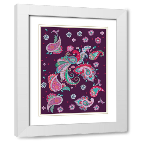 Peacock White Modern Wood Framed Art Print with Double Matting by HUE and MI and Sangita