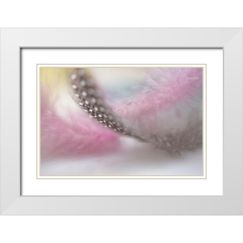 Angels Flight Series Nightingales Trill White Modern Wood Framed Art Print with Double Matting by Jenny Rainbow Fine Art
