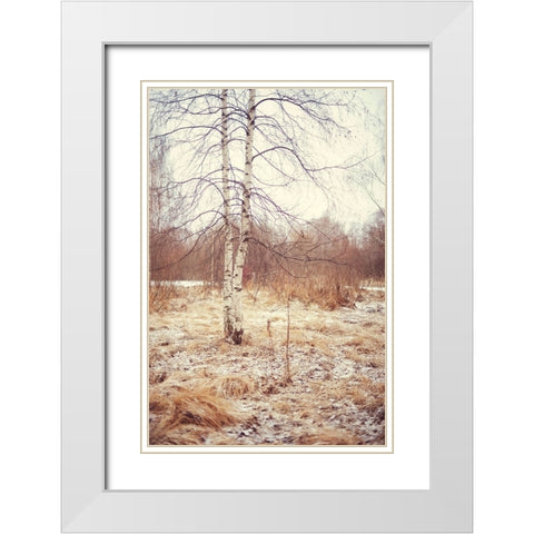 Grace in the Snow White Modern Wood Framed Art Print with Double Matting by Jenny Rainbow Fine Art