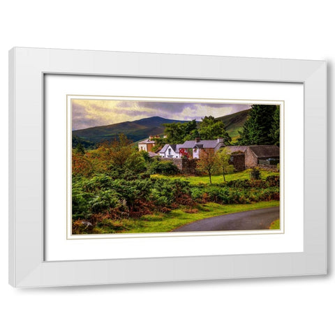 Lovely Homestead in Wicklow White Modern Wood Framed Art Print with Double Matting by Jenny Rainbow Fine Art