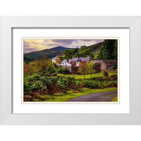 Lovely Homestead in Wicklow White Modern Wood Framed Art Print with Double Matting by Jenny Rainbow Fine Art