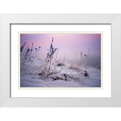 Magic Winter Moments 1 White Modern Wood Framed Art Print with Double Matting by Jenny Rainbow Fine Art