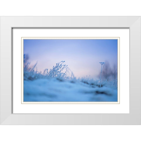 Magic Winter Moments 2 White Modern Wood Framed Art Print with Double Matting by Jenny Rainbow Fine Art