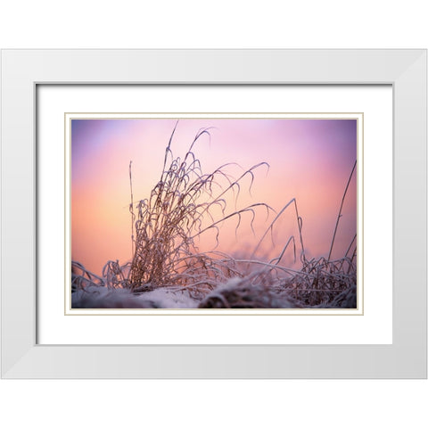 Magic Winter Moments 3 White Modern Wood Framed Art Print with Double Matting by Jenny Rainbow Fine Art