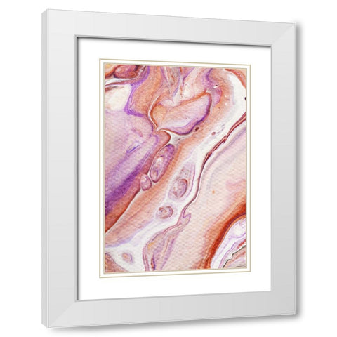 Fluid Acrylic Dazzling Bubbles 2 White Modern Wood Framed Art Print with Double Matting by Jenny Rainbow Fine Art