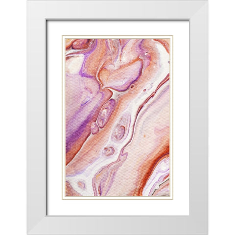 Fluid Acrylic Dazzling Bubbles 2 White Modern Wood Framed Art Print with Double Matting by Jenny Rainbow Fine Art