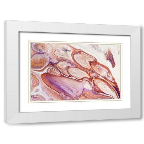 Fluid Acrylic Dazzling Bubbles White Modern Wood Framed Art Print with Double Matting by Jenny Rainbow Fine Art
