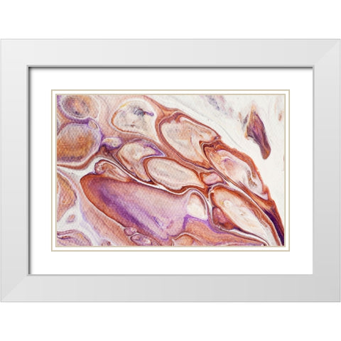 Fluid Acrylic Dazzling Bubbles White Modern Wood Framed Art Print with Double Matting by Jenny Rainbow Fine Art