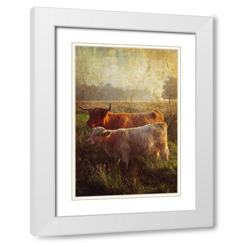 Highlanders White Modern Wood Framed Art Print with Double Matting by Jenny Rainbow Fine Art