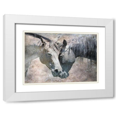 Horse Love Rustic White Modern Wood Framed Art Print with Double Matting by Schell, Jennie Marie