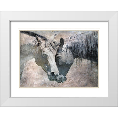 Horse Love Rustic White Modern Wood Framed Art Print with Double Matting by Schell, Jennie Marie