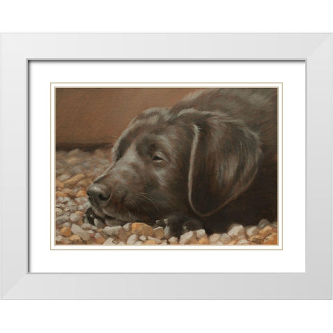 554a White Modern Wood Framed Art Print with Double Matting by Silver, John