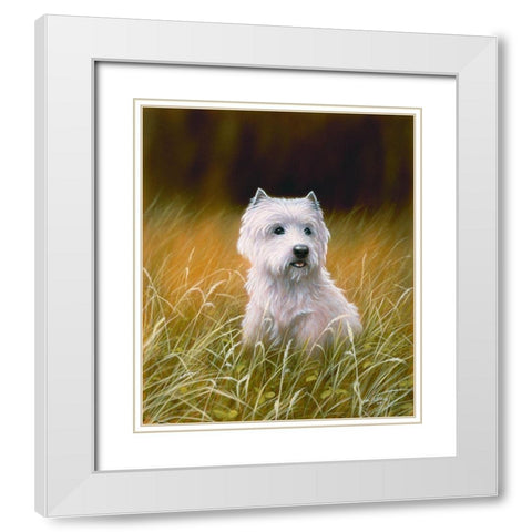 Js79-A White Modern Wood Framed Art Print with Double Matting by Silver, John