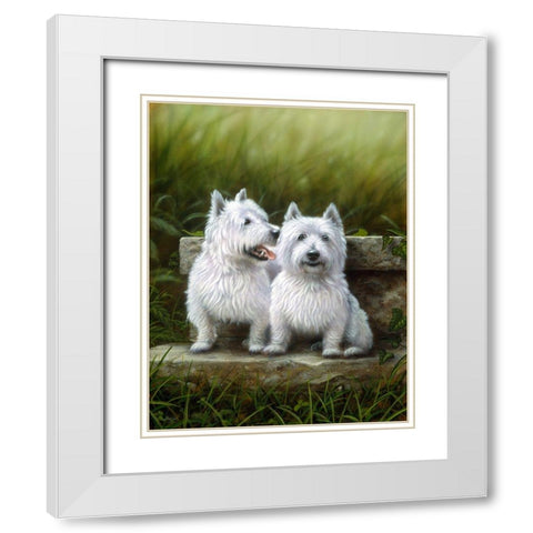 Js92-A White Modern Wood Framed Art Print with Double Matting by Silver, John