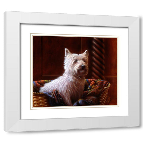 Js104-B White Modern Wood Framed Art Print with Double Matting by Silver, John