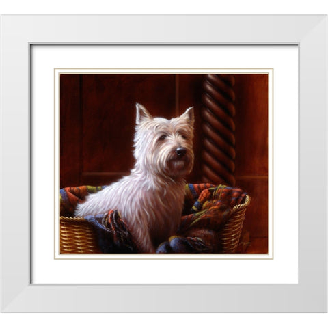 Js104-B White Modern Wood Framed Art Print with Double Matting by Silver, John