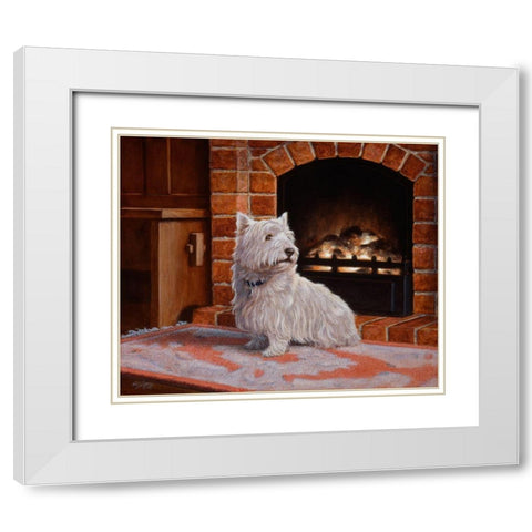 Js129-B White Modern Wood Framed Art Print with Double Matting by Silver, John