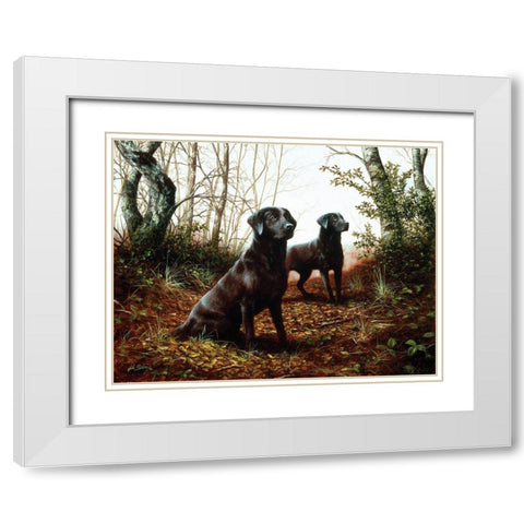 Js25-C White Modern Wood Framed Art Print with Double Matting by Silver, John