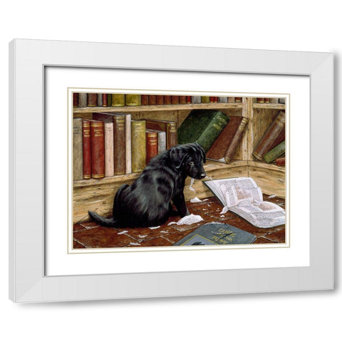 Js7-B White Modern Wood Framed Art Print with Double Matting by Silver, John