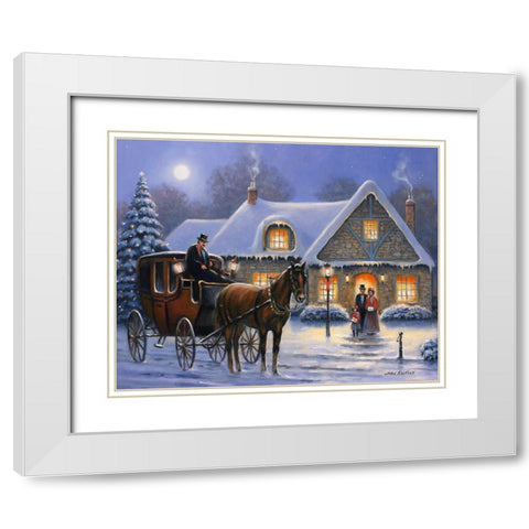 Christmas Eve White Modern Wood Framed Art Print with Double Matting by Zaccheo, John