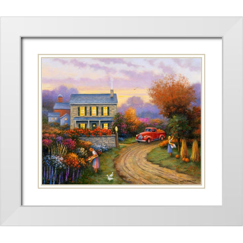 Fall Harvest White Modern Wood Framed Art Print with Double Matting by Zaccheo, John