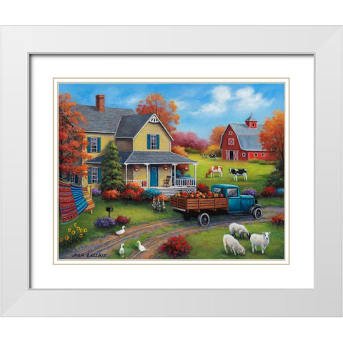 Harvest Time on the Farm White Modern Wood Framed Art Print with Double Matting by Zaccheo, John