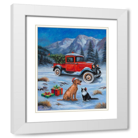 Waiting for Christmas White Modern Wood Framed Art Print with Double Matting by Zaccheo, John