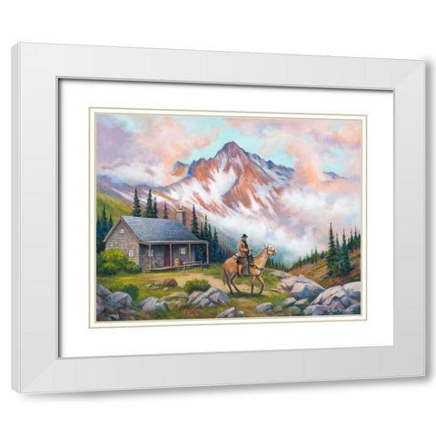 Country Cabin White Modern Wood Framed Art Print with Double Matting by Zaccheo, John