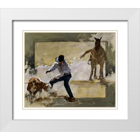 Gotcha! White Modern Wood Framed Art Print with Double Matting by Knauf, J.E.