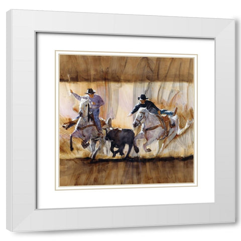 Team Work White Modern Wood Framed Art Print with Double Matting by Knauf, J.E.