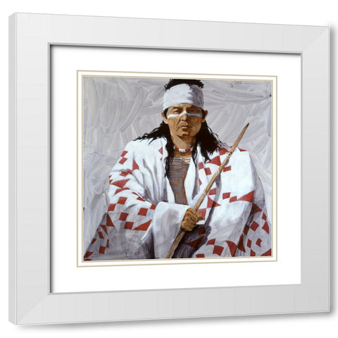 Allie 2 White Modern Wood Framed Art Print with Double Matting by Knauf, J.E.