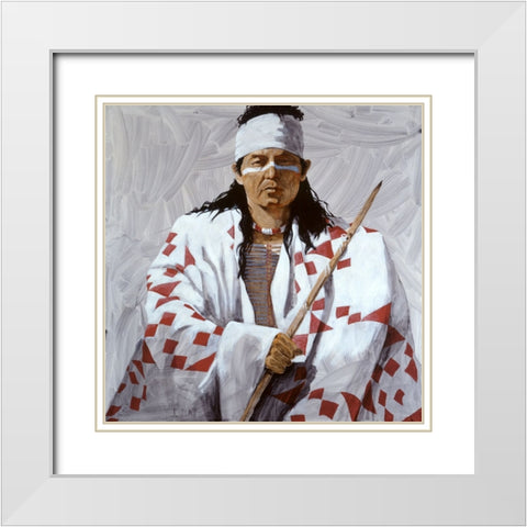 Allie 2 White Modern Wood Framed Art Print with Double Matting by Knauf, J.E.