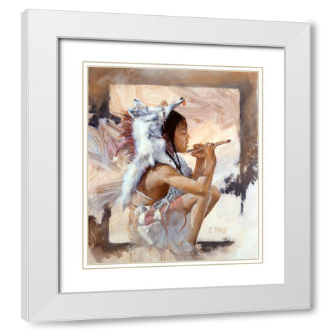 J J Bald Eagle White Modern Wood Framed Art Print with Double Matting by Knauf, J.E.