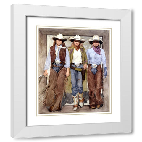 Buckle Brigade White Modern Wood Framed Art Print with Double Matting by Knauf, J.E.