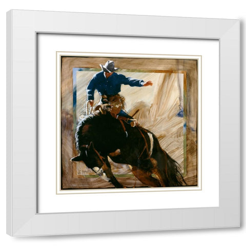 Headin Right White Modern Wood Framed Art Print with Double Matting by Knauf, J.E.