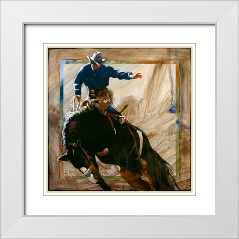 Headin Right White Modern Wood Framed Art Print with Double Matting by Knauf, J.E.