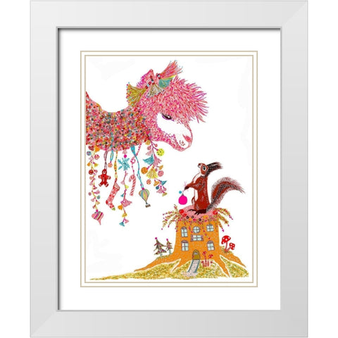 Candy Lama Powdered Sugar White Modern Wood Framed Art Print with Double Matting by Kwerki Studios